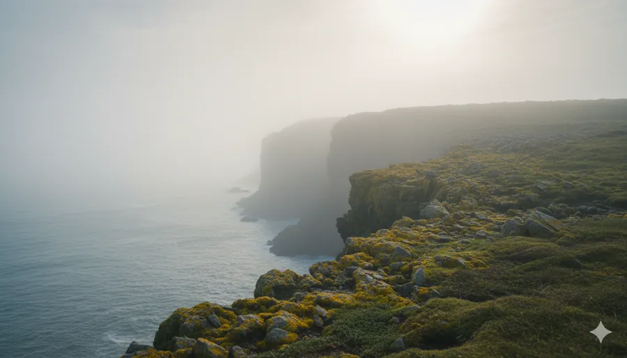 Klippen im Seenebel